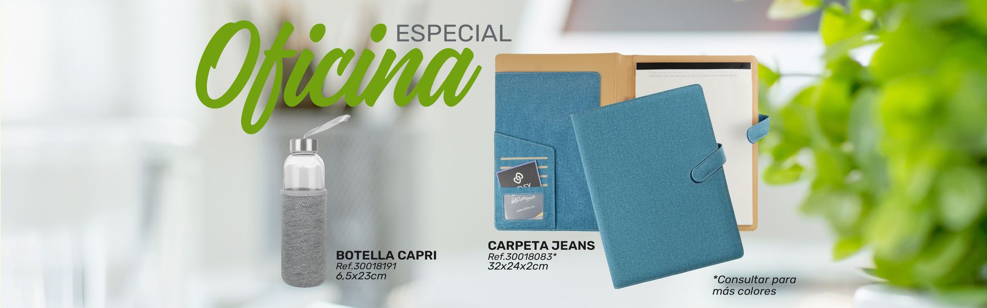 Carpeta Jeans y Botella Capri
